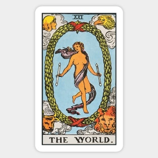 The World tarot card Sticker